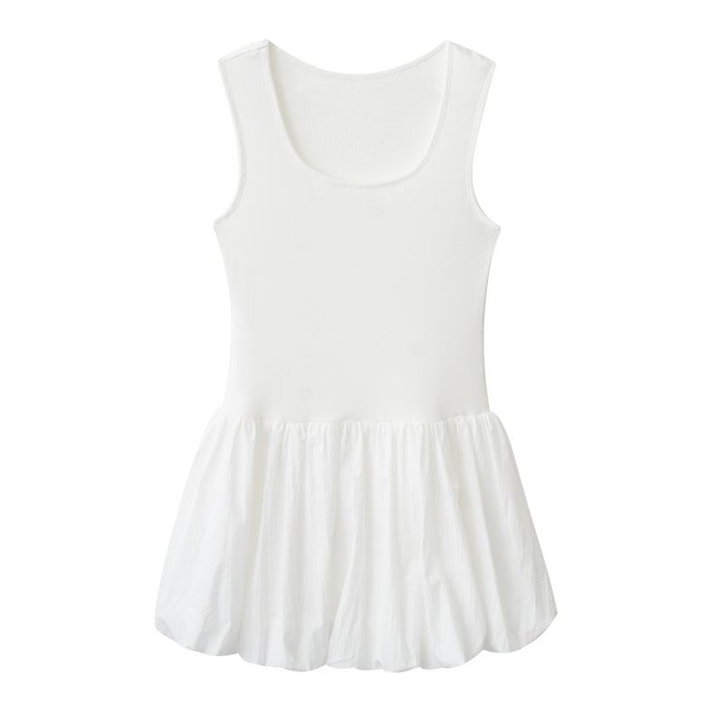 Sleeveless Bubble Skirt Dress In Minimalist Style