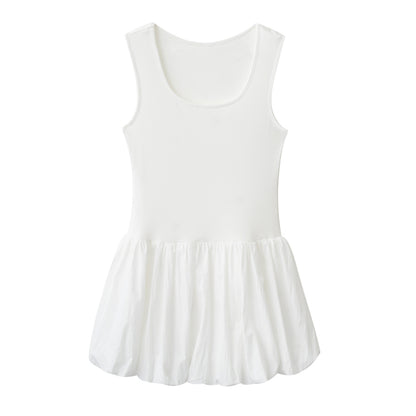 Sleeveless Bubble Skirt Dress In Minimalist Style