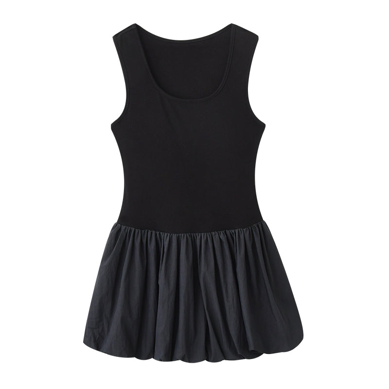 Sleeveless Bubble Skirt Dress In Minimalist Style