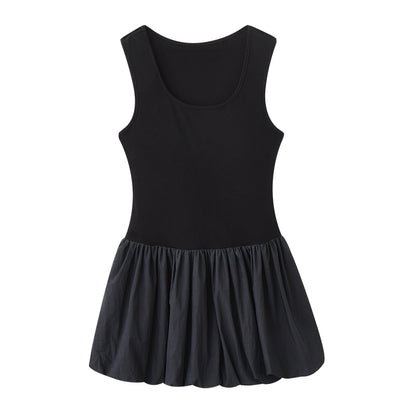 Sleeveless Bubble Skirt Dress In Minimalist Style