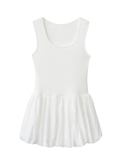 Sleeveless Bubble Skirt Dress In Minimalist Style