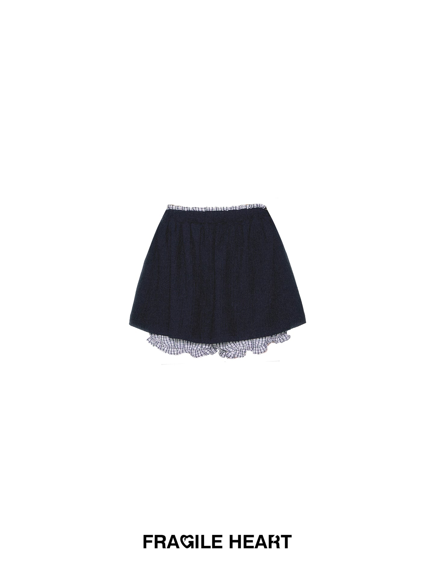 Gingham Check Knit Blouse & Skirt