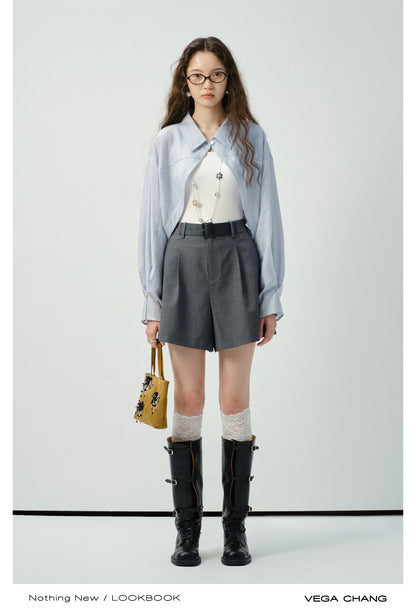 Textured Open-Front Shirt