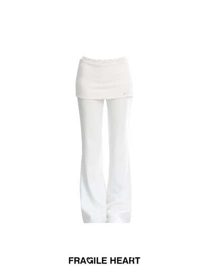 Comfortable Overlay Flared Trousers