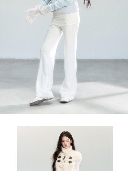 Comfortable Overlay Flared Trousers