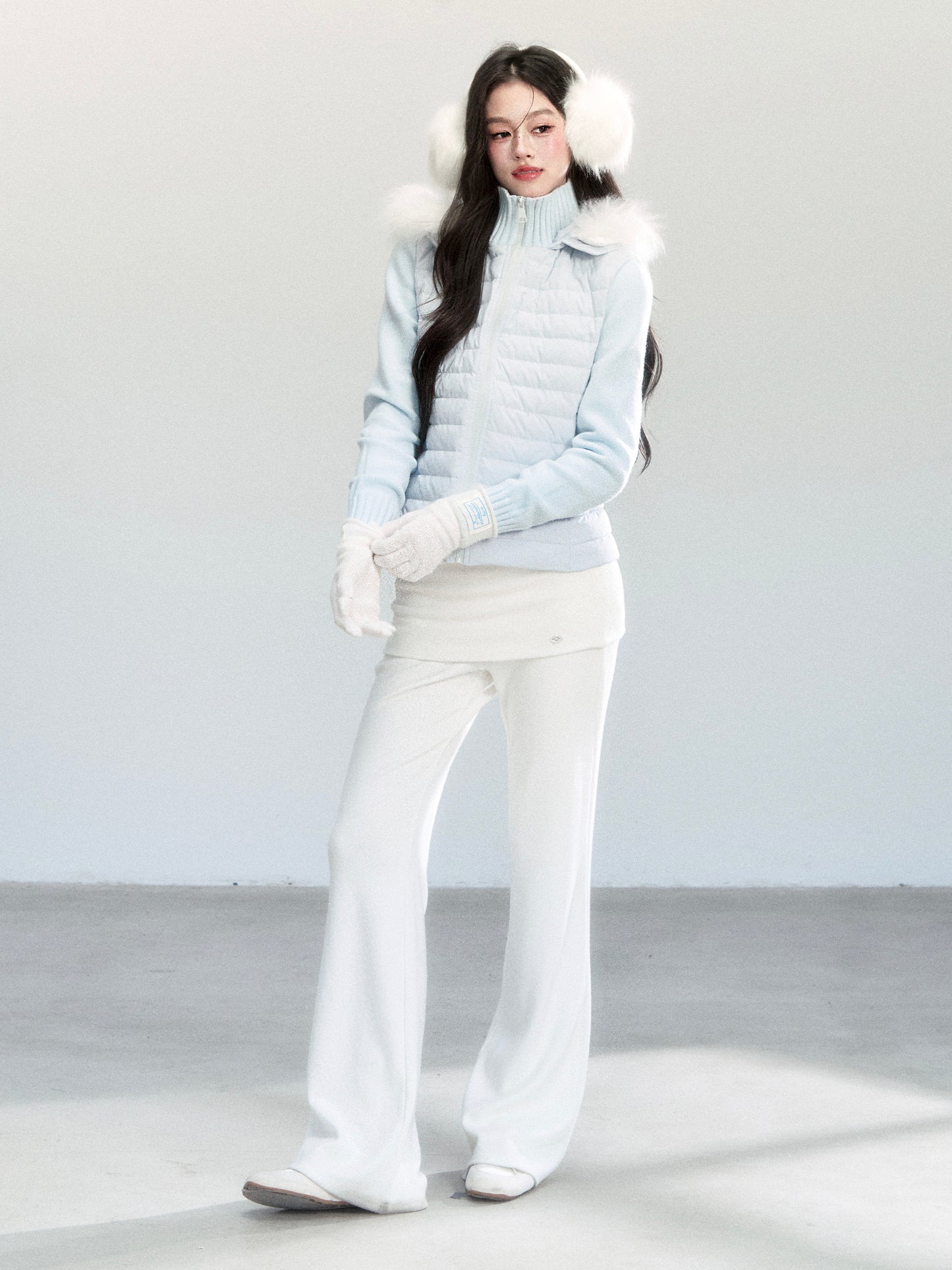 Comfortable Overlay Flared Trousers