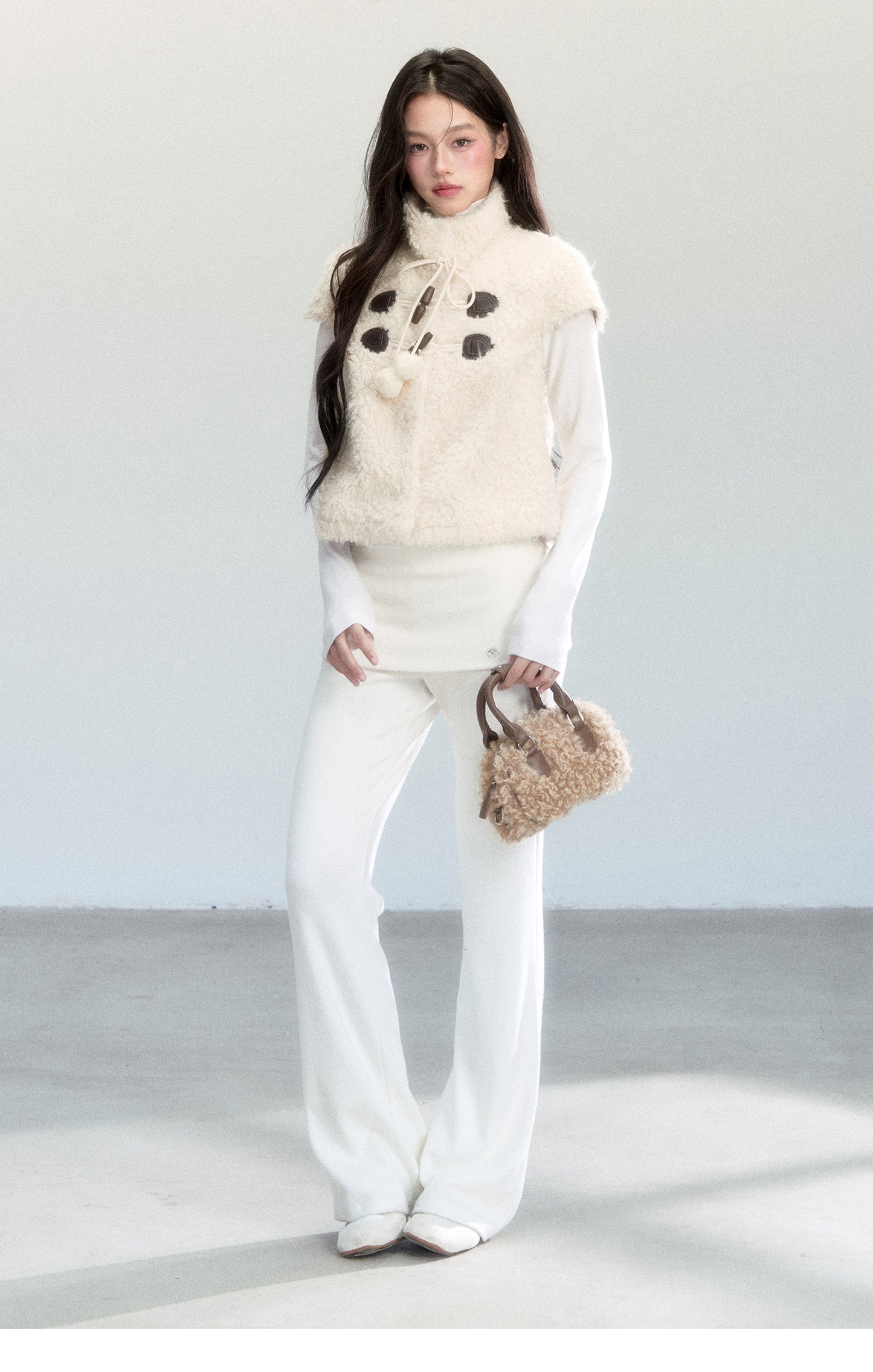 Comfortable Overlay Flared Trousers