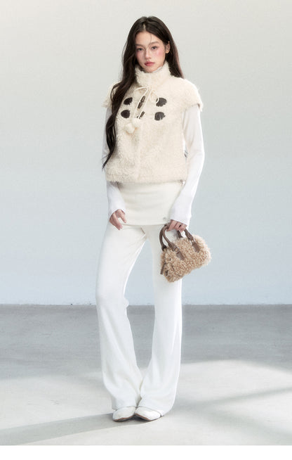 Comfortable Overlay Flared Trousers