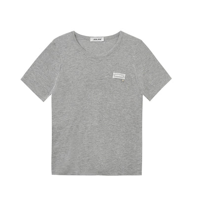 Knit T-Shirt With Lace Patch