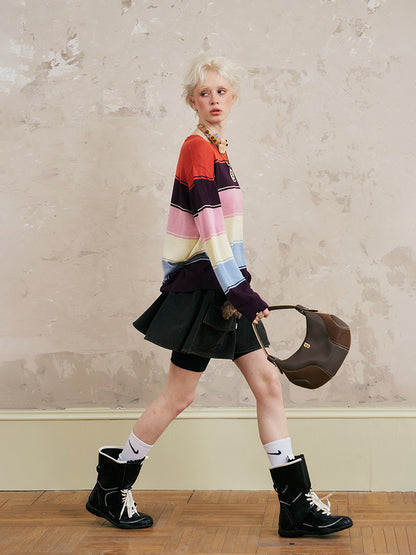 Oversized Multicolor Stripe Knit