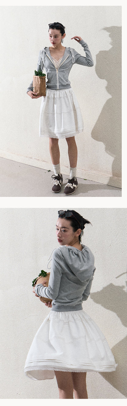 Soft Slim Fit Short Zip-Up Hoodie