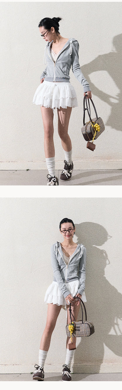 Soft Slim Fit Short Zip-Up Hoodie