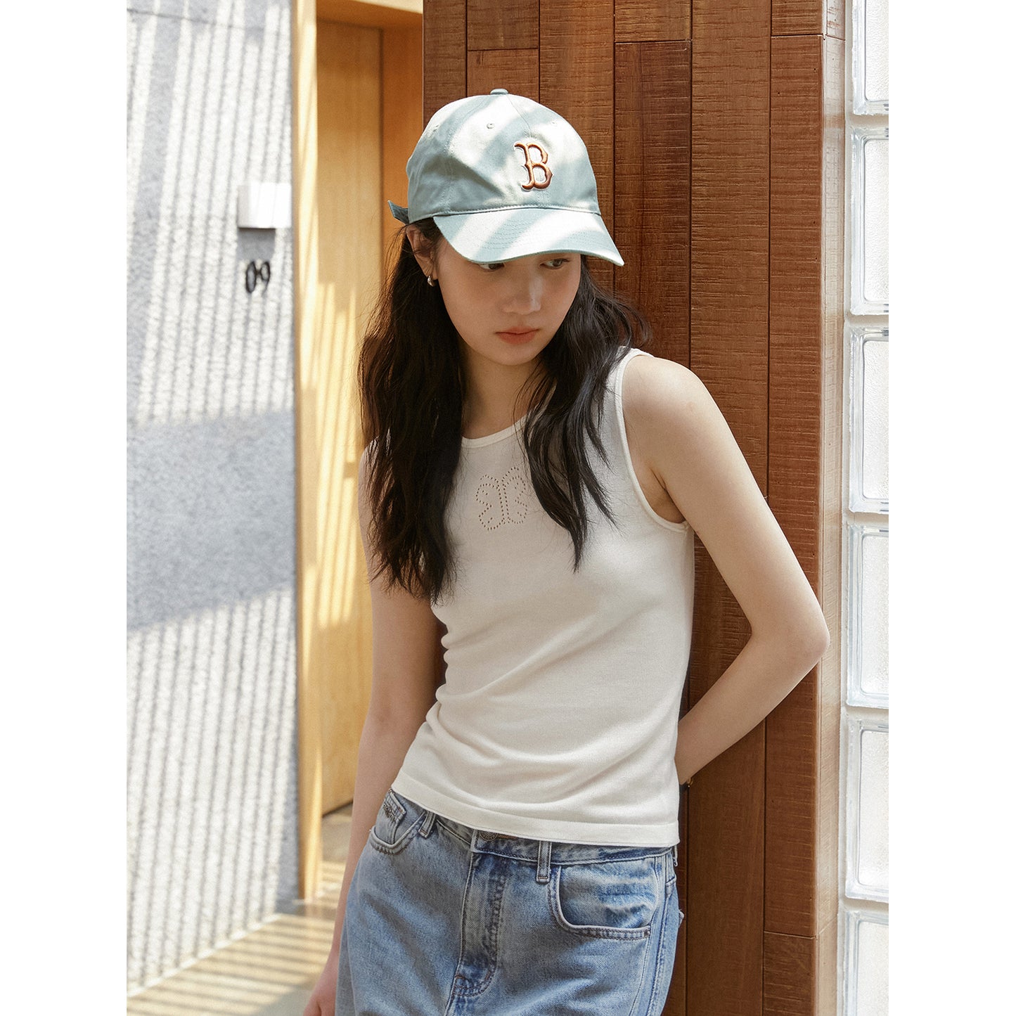 Butterfly Pointelle Sleeveless Knit Top