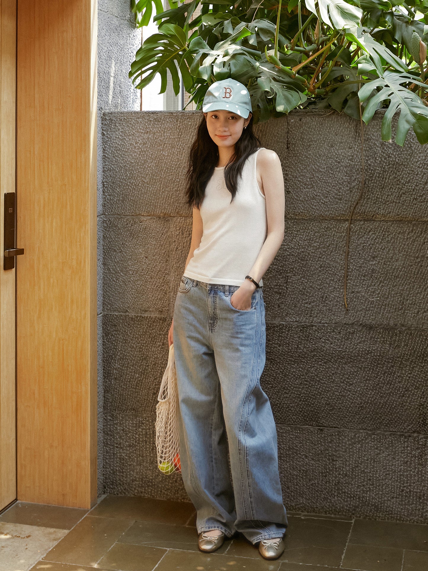 Butterfly Pointelle Sleeveless Knit Top