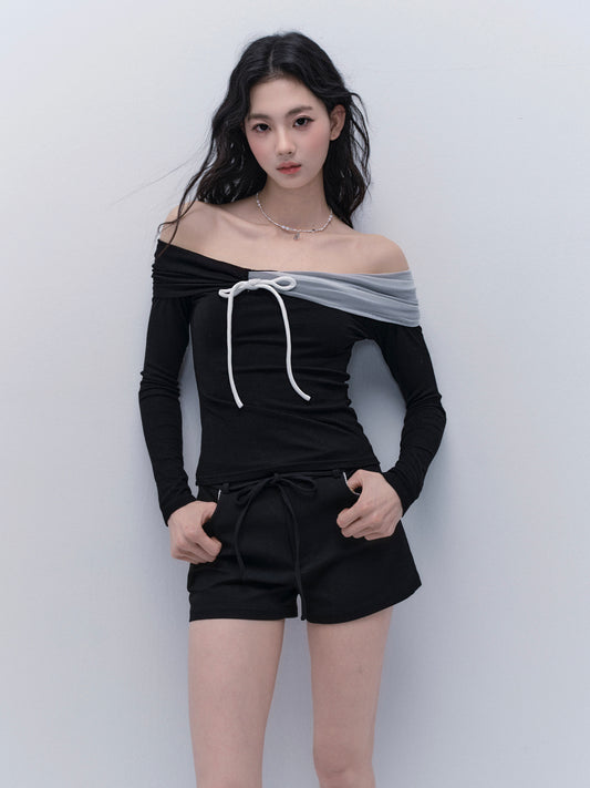 Asymmetric Off-Shoulder Top With Sleeve Options