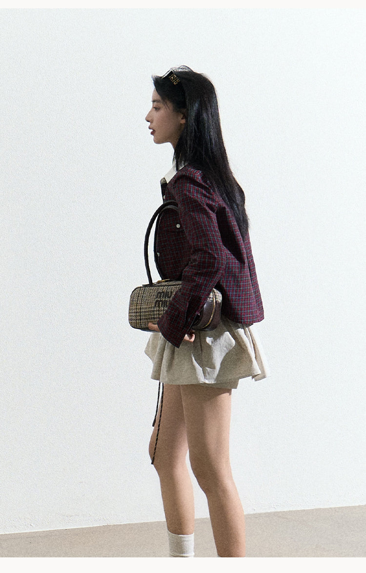 Drawstring Waist Mini Flare Skirt With Inner Shorts