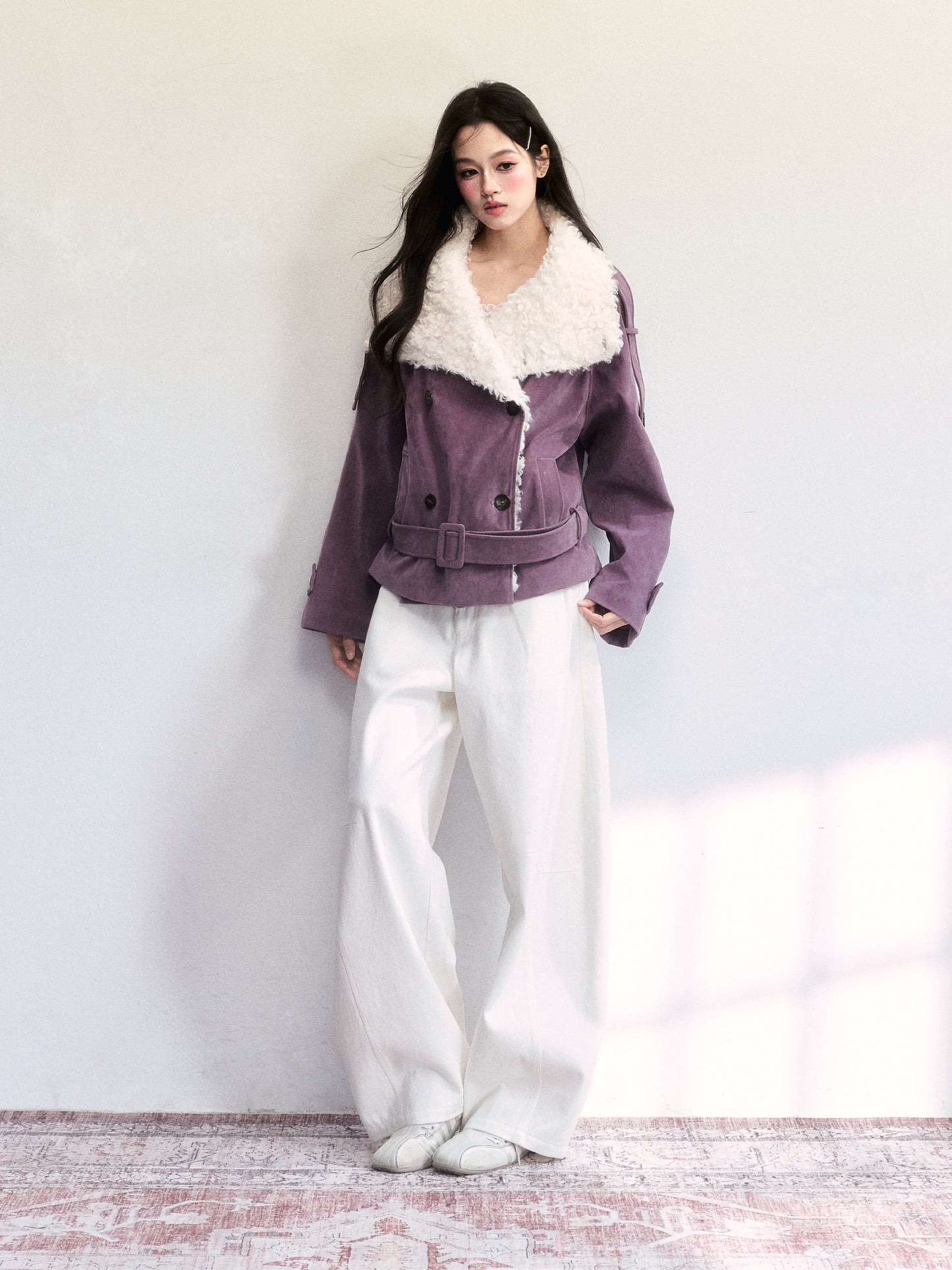 Pure Cotton Washed Barrel-Leg Jeans