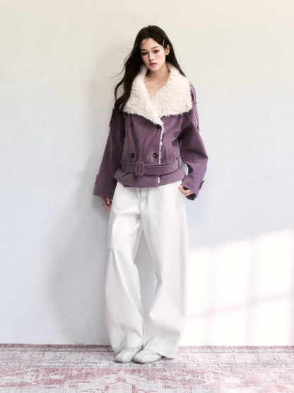 Pure Cotton Washed Barrel-Leg Jeans