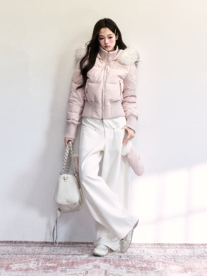 Pure Cotton Washed Barrel-Leg Jeans