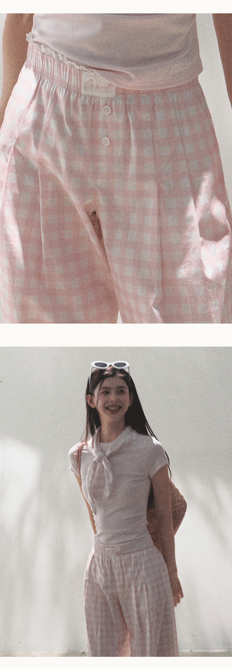 Gingham Bustier Cami Top & Matching Pants