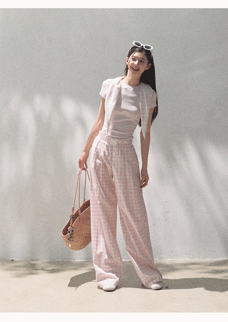 Gingham Bustier Cami Top & Matching Pants