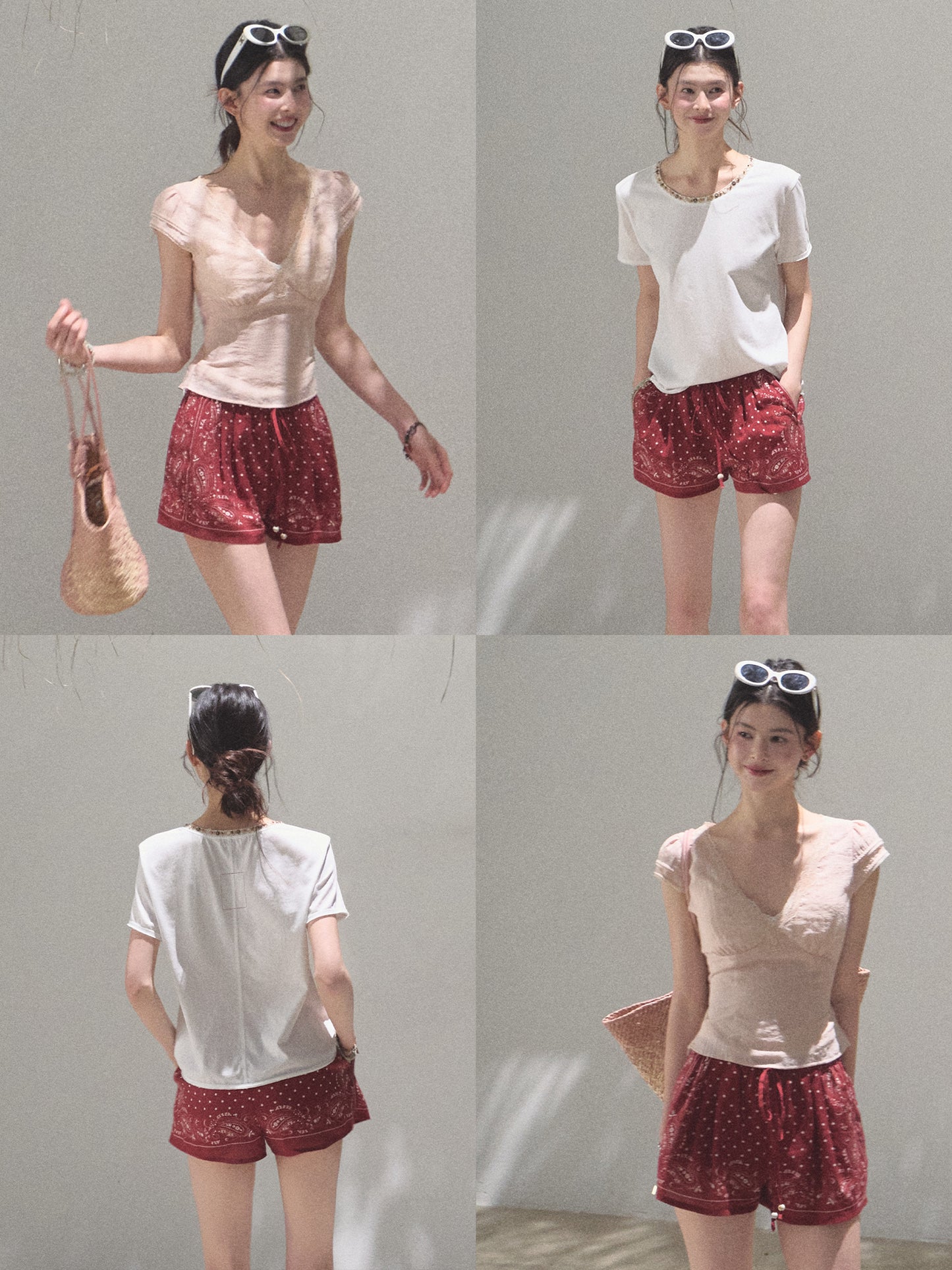 Paisley Print Drawstring Shorts