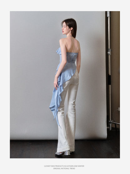 High Waist Slim Fit Flared Pants