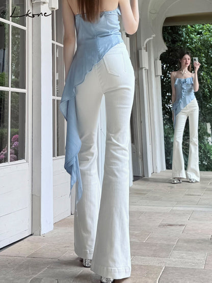 High Waist Slim Fit Flared Pants
