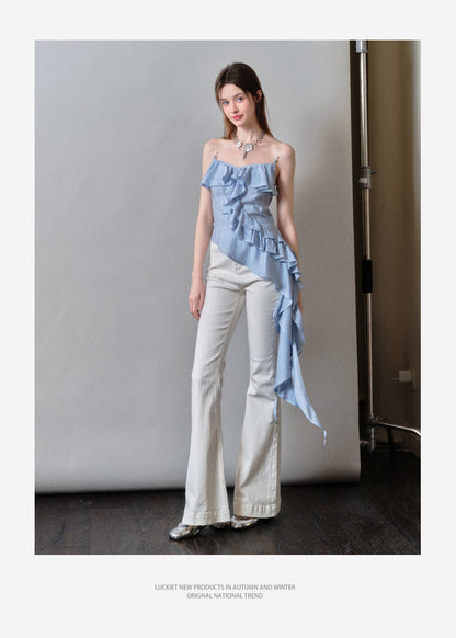 High Waist Slim Fit Flared Pants