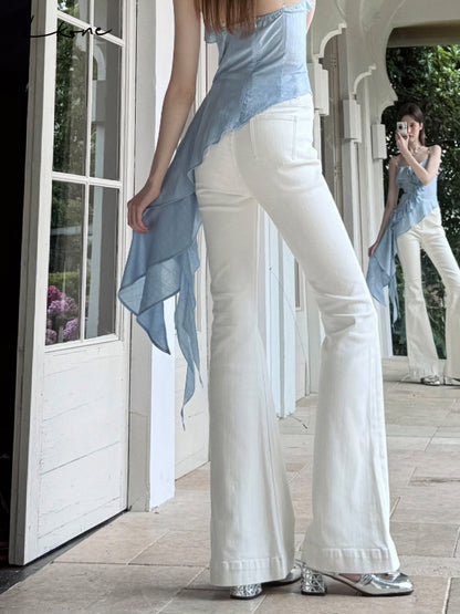 High Waist Slim Fit Flared Pants