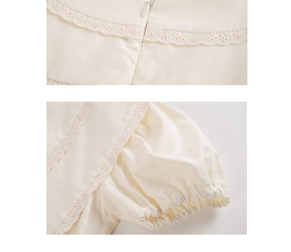 Statement Collar Puff Sleeve Dress
