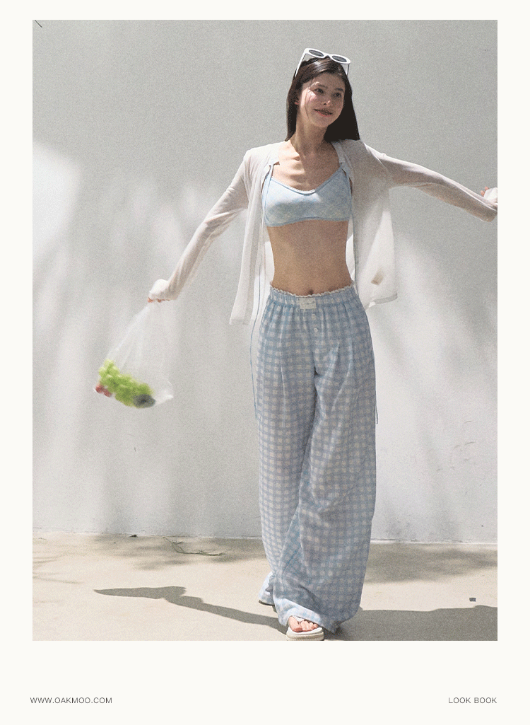 Gingham Bustier Cami Top & Matching Pants
