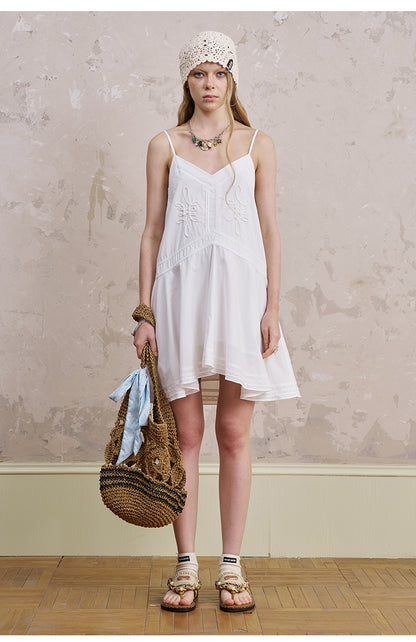 Embroidered Flared Cami Dress