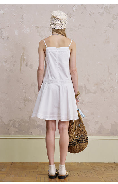 Embroidered Flared Cami Dress