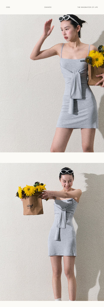 Sporty Casual Tube Dress With Straps In Two Lengths