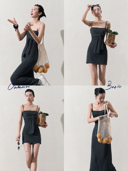 Sporty Casual Tube Dress With Straps In Two Lengths