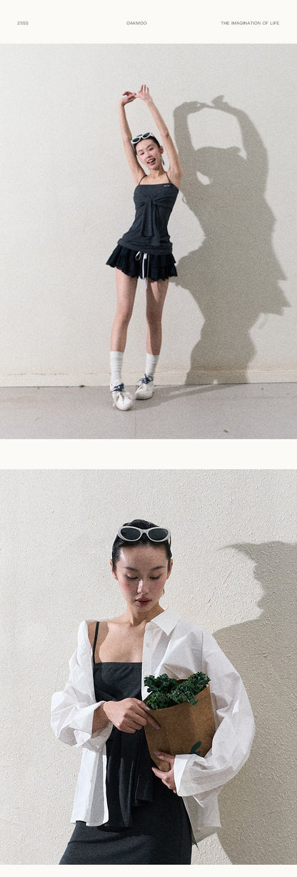 Sporty Casual Tube Dress With Straps In Two Lengths
