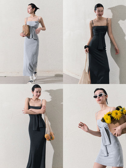 Sporty Casual Tube Dress With Straps In Two Lengths