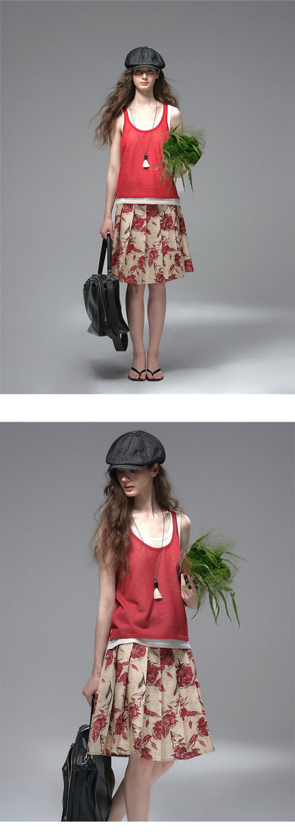 Linen Blend Layered Sleeveless Top