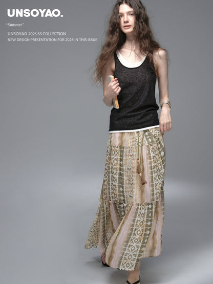 Linen Blend Layered Sleeveless Top