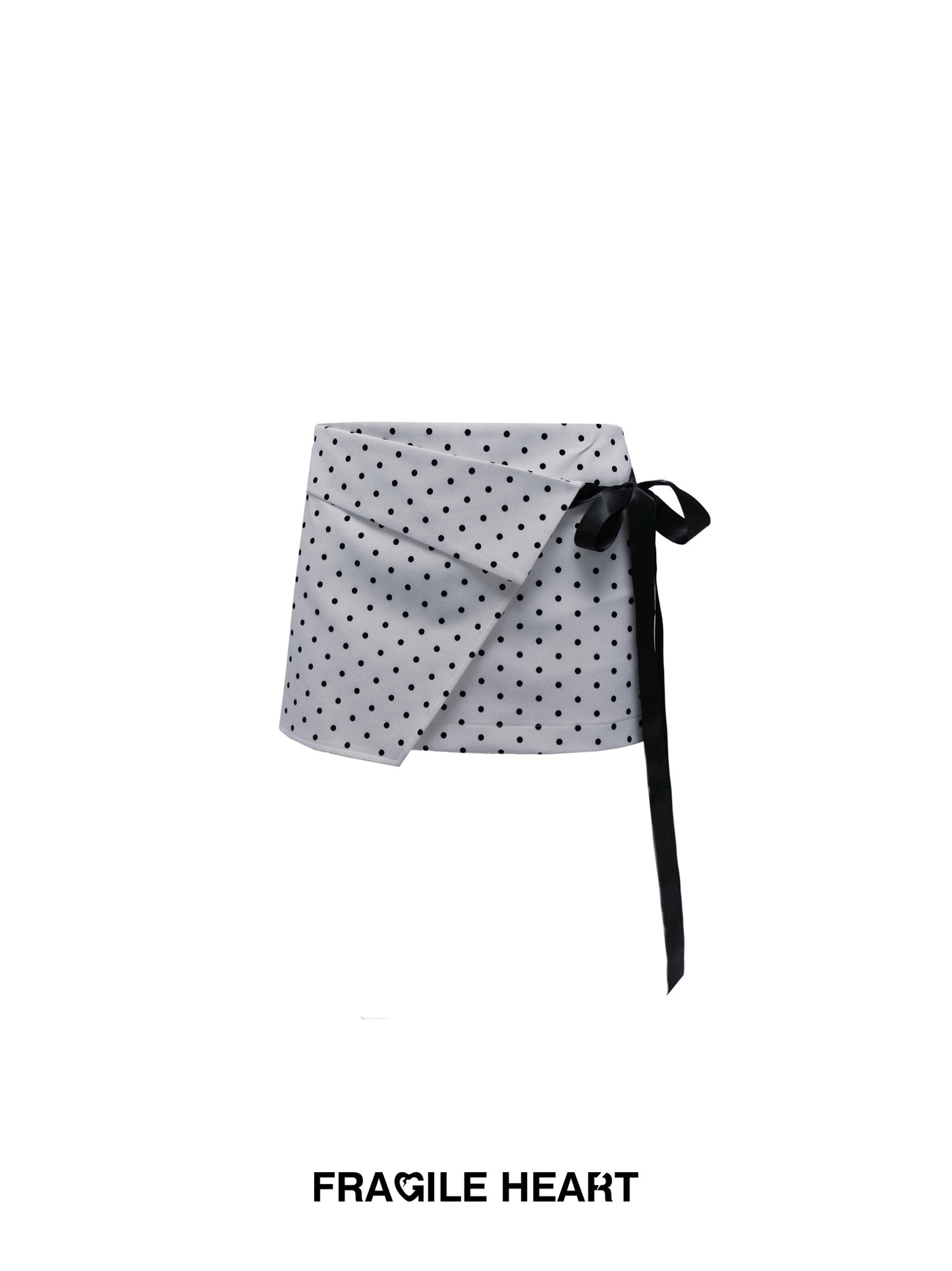 Classic Polka Dot Elastic Ribbon-Tie Skirt