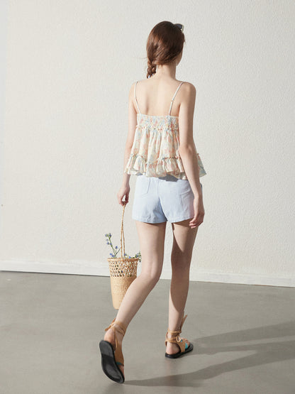 Heart Pocket A-Line Casual Shorts