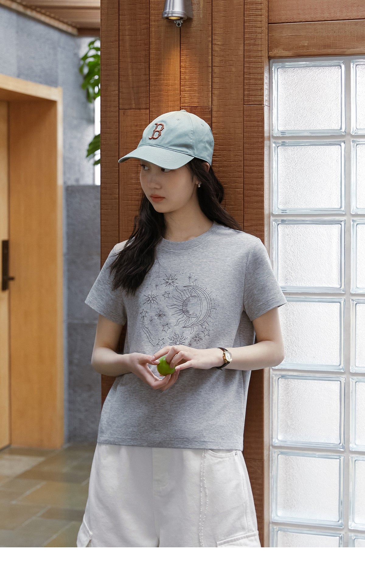 Rhinestone Embroidered T-Shirt