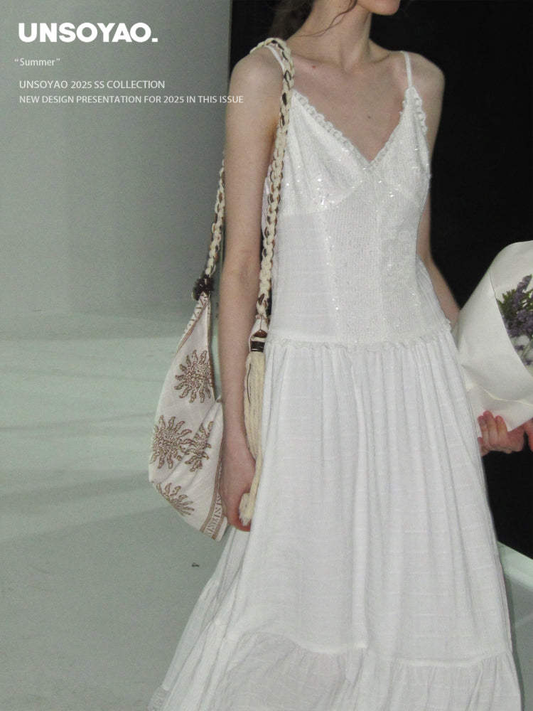 Shimmering Textured Sequin Cami Dress