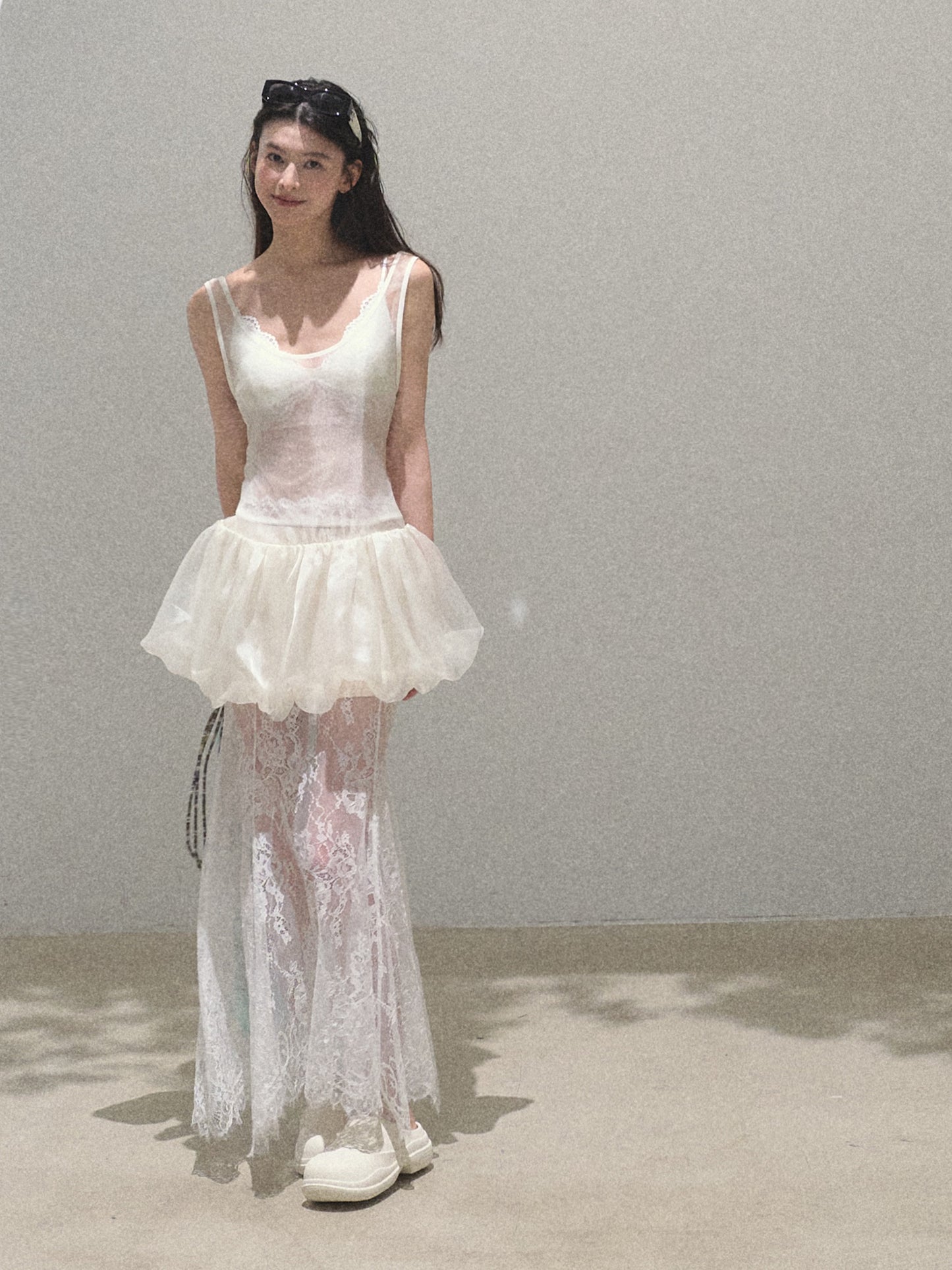 Sheer Organza Sleeveless Bubble Dress