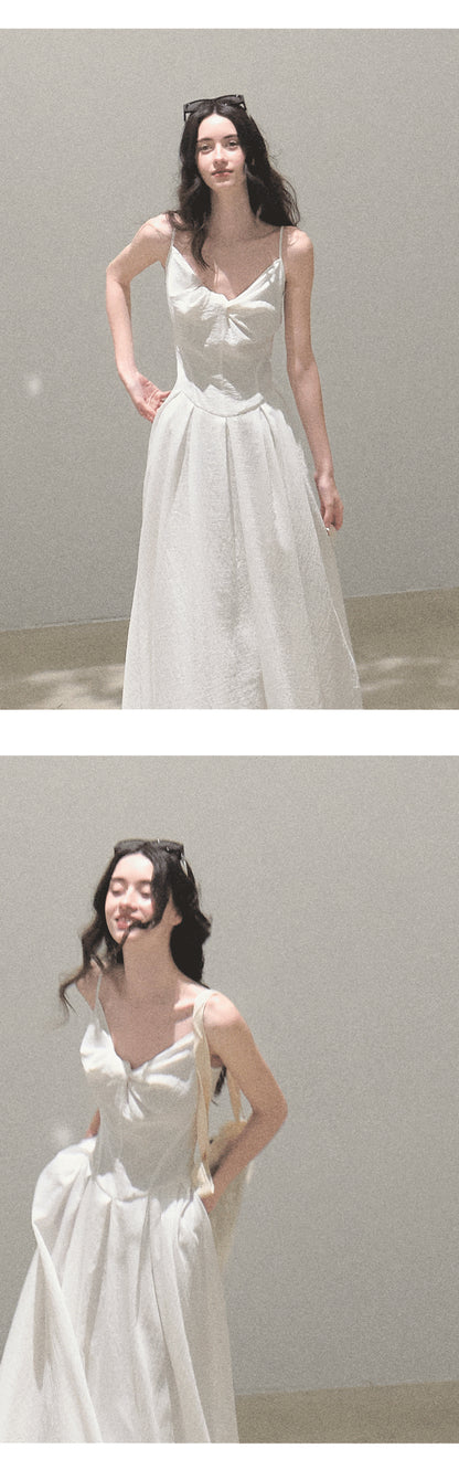 Twisted Front Textured Cami Dress