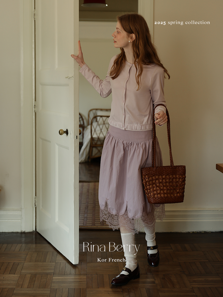 Cotton Blend Cardigan With Floral Buttons