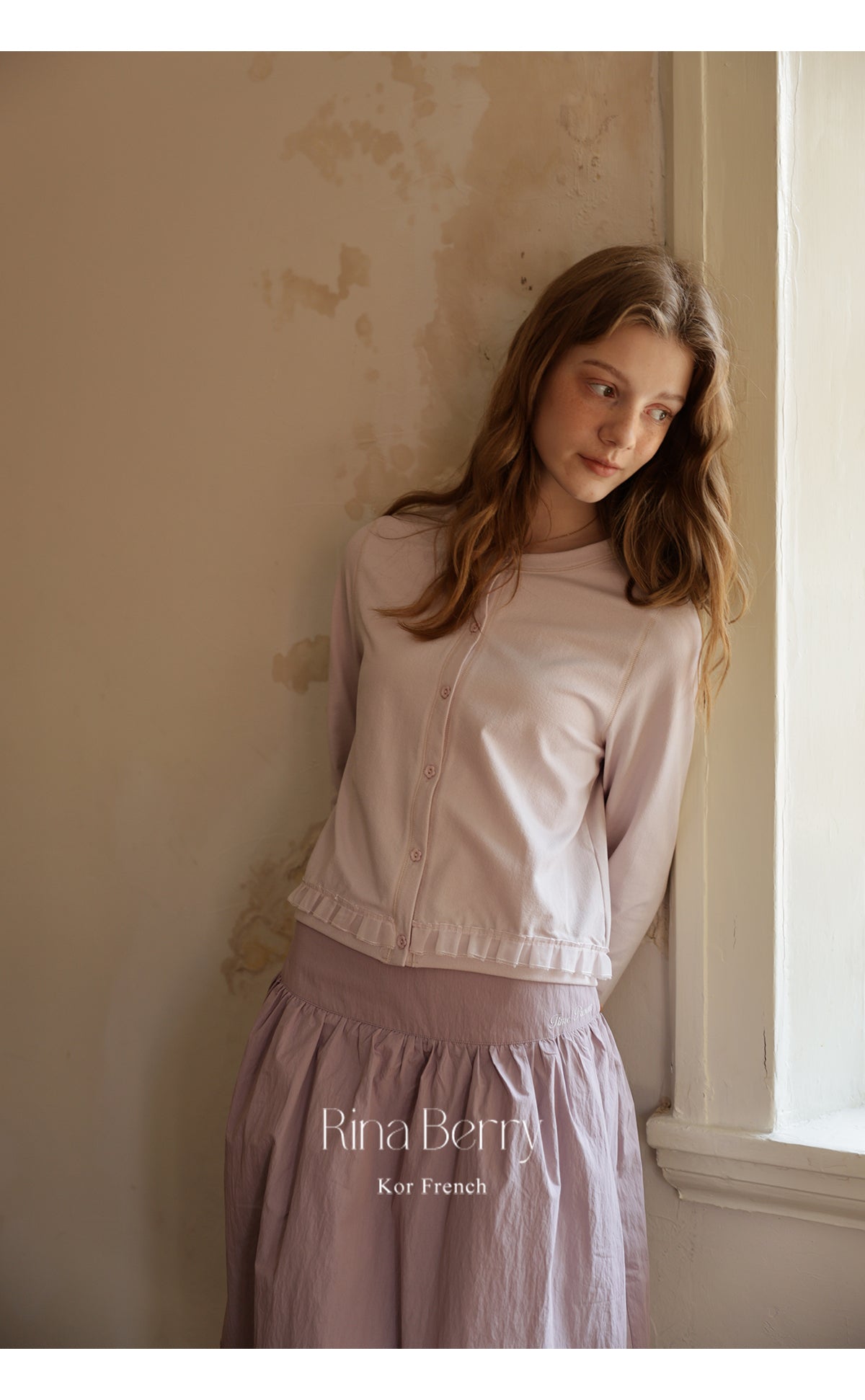 Cotton Blend Cardigan With Floral Buttons