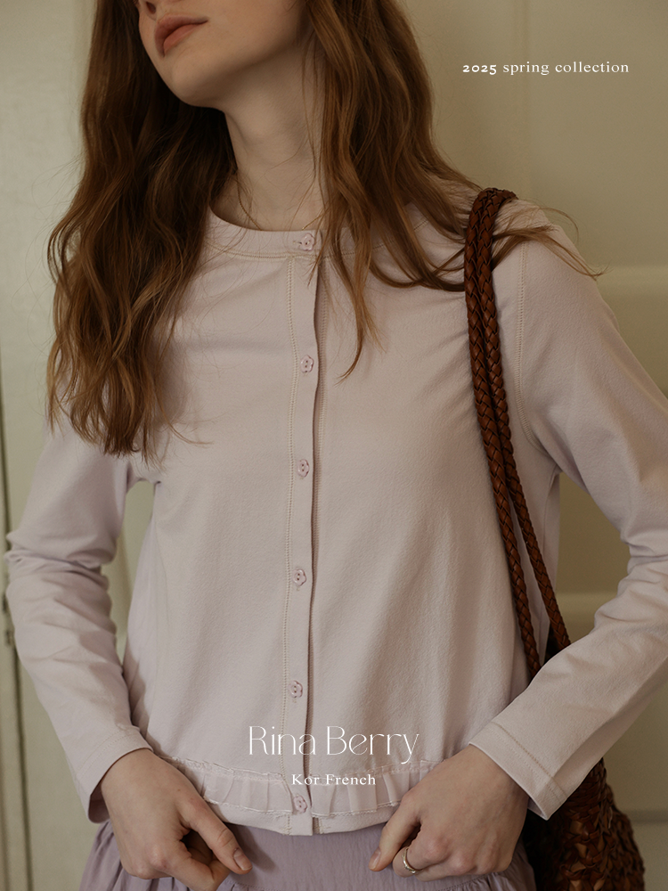 Cotton Blend Cardigan With Floral Buttons