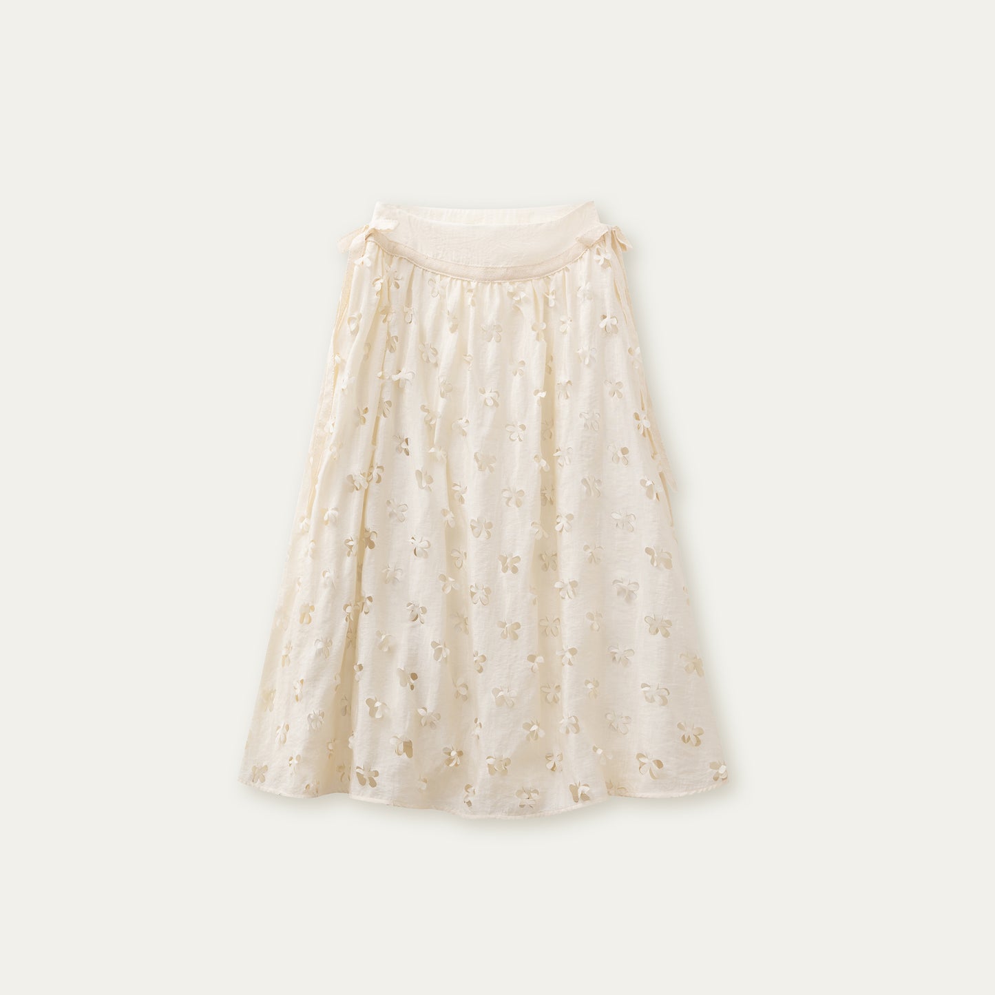 Floral Cut-Out Yoke Skirt